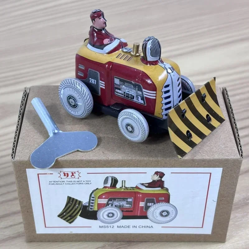 [Grappig] Klassieke collectie Retro Clockwork Wind up Metal Walking Tin bulldozer robot terugroepen Mechanisch speelgoed kerstcadeau voor kinderen