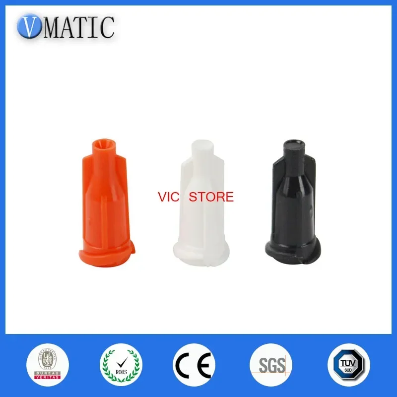 High Quality 500Pcs Orange/Black Color Luer Lock Dispensing Syringe Caps Stopper Screw Thread Tip Caps