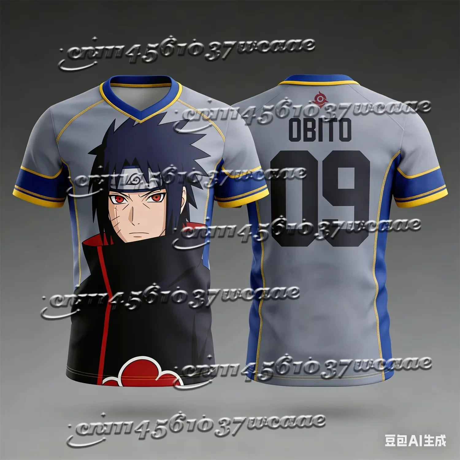 Naruto Character Theme Oversized T-shirt Football Jersey Universal Training Suit Summer New 2026 Family Matching