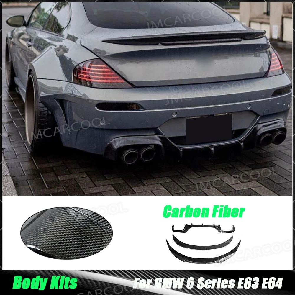 

Carbon Fiber 3PCS/Set Front Bumper Lip Rear Diffuser Spoiler Rear Spoiler For BMW 6 Series E63 E64 M6 2006 - 2010 FRP Body Kit