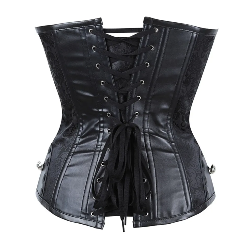 Steampunk Waist Trainer Gothic Overbust Corset Tops Vintage Leather Corsets Workout Shape Body Sexy Lingerie Slimming