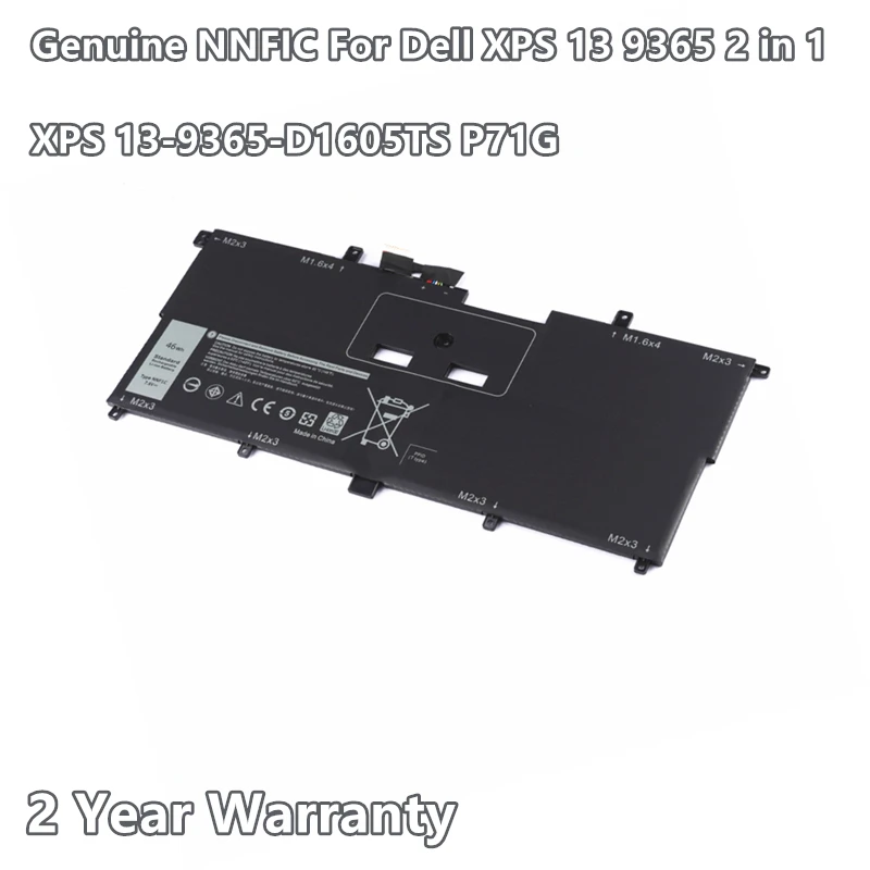 

Genuine New 46Wh NNF1C HMPFH Laptop Battery For Dell XPS 13 9365 2 in 1 Series XPS13-9365-D1805TS D1605TS D3605TS P71G P71G00