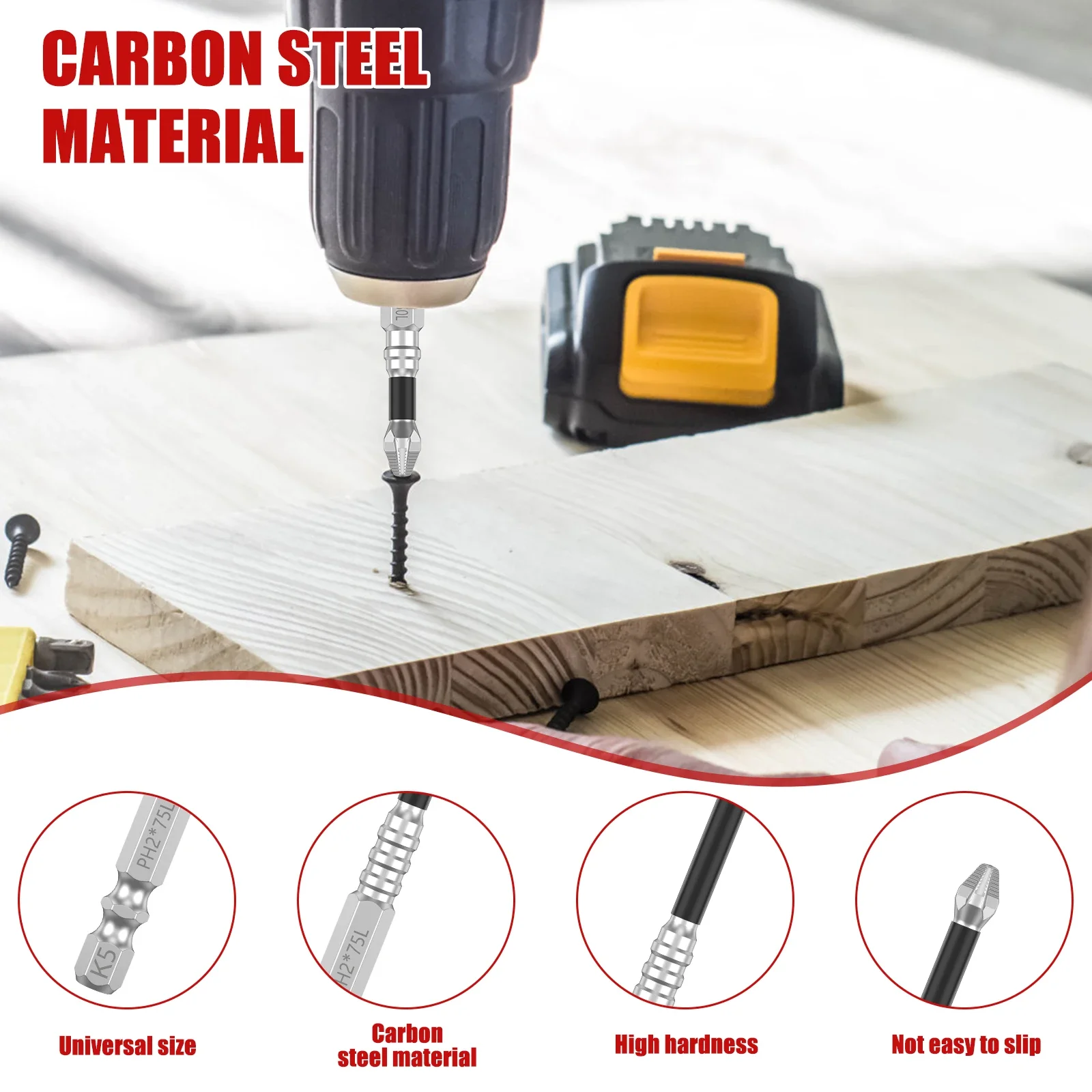 Anti Slip Magnetic Screwdriver Drill Bit Reusable K5 Impact Resistance Screw Extractor Cross Slot High Efficient Screwdriver New