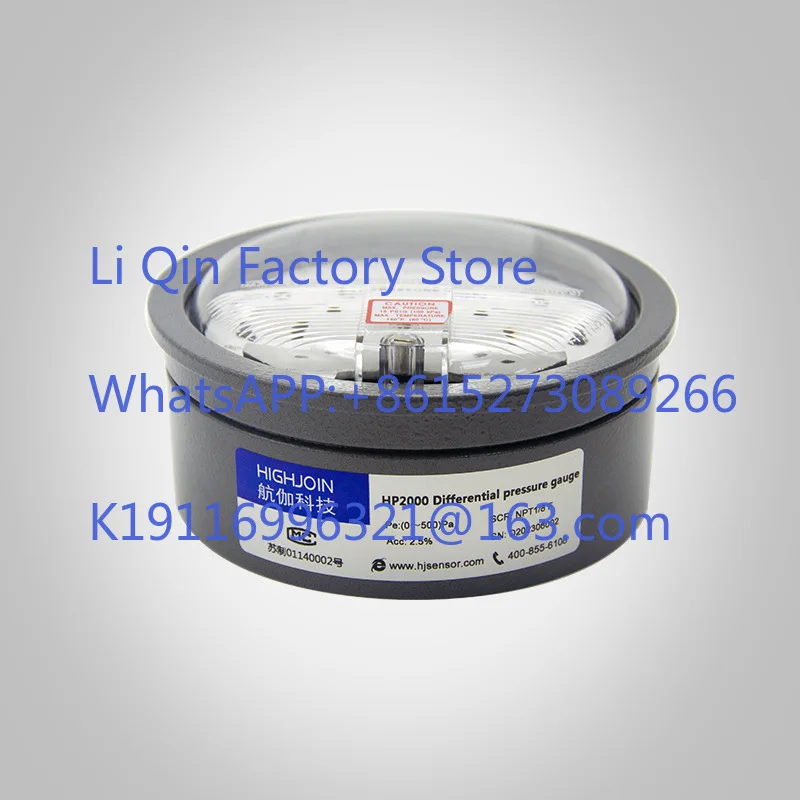 Pointer differential pressure gauge Clean room Mechanical positive and negative pressure air pressure gauge 60Pa
