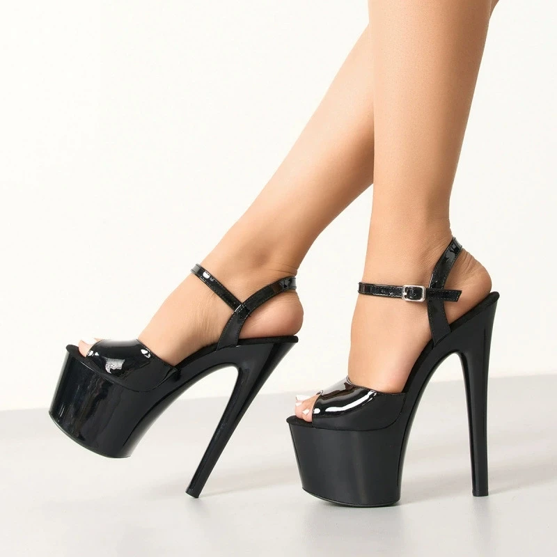 

Summer Buckle Strap Open Toe Platform Sandals Women Buckle Strap Square High Heels Nightclub Street Style Ladies Shoes