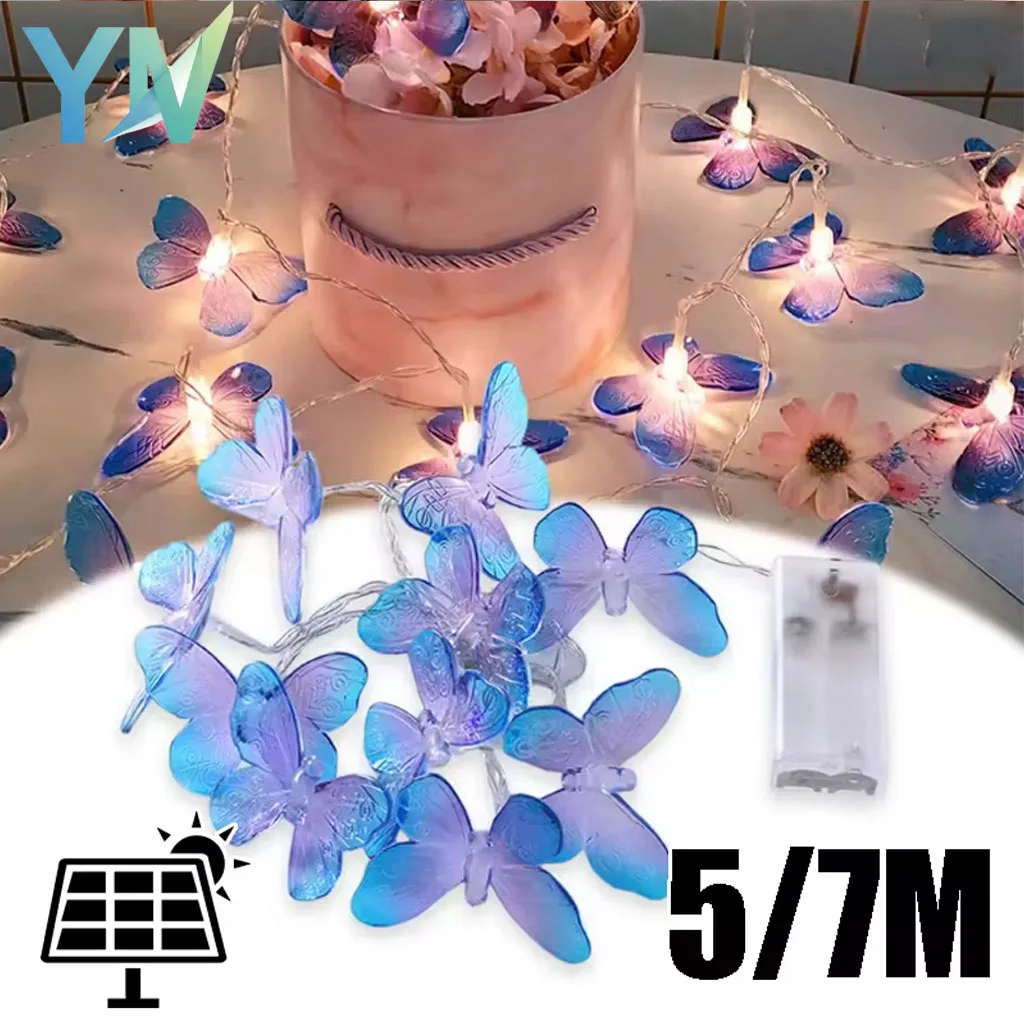 

Solar Butterfly String Lights LED Fairy Lights for Outdoor Garden Yard Room Decor Camping Wedding Party Decoration Waterproof