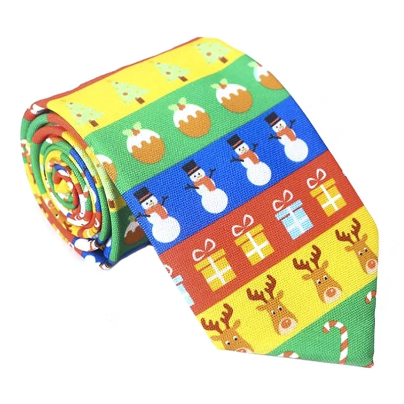 

NEW-Men's Christmas Necktie Party Print Necktie Christmas Necktie (Random Style)