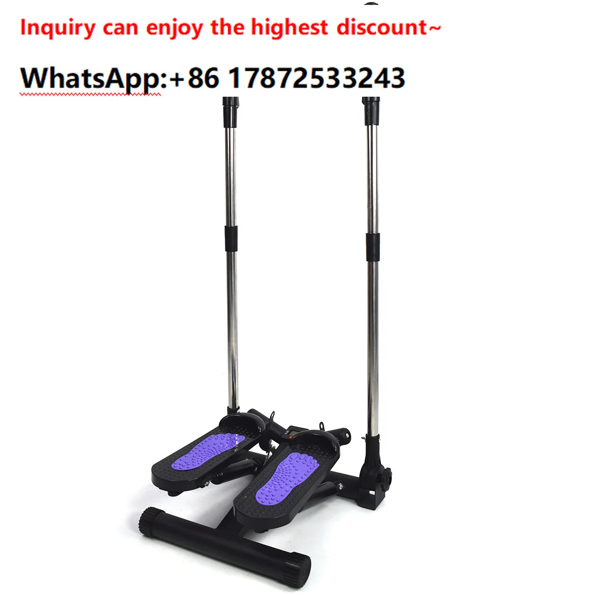 Home foot aerobic indoor trainer, silent stationary exercise and fitness equipment with handrails, stepper machine