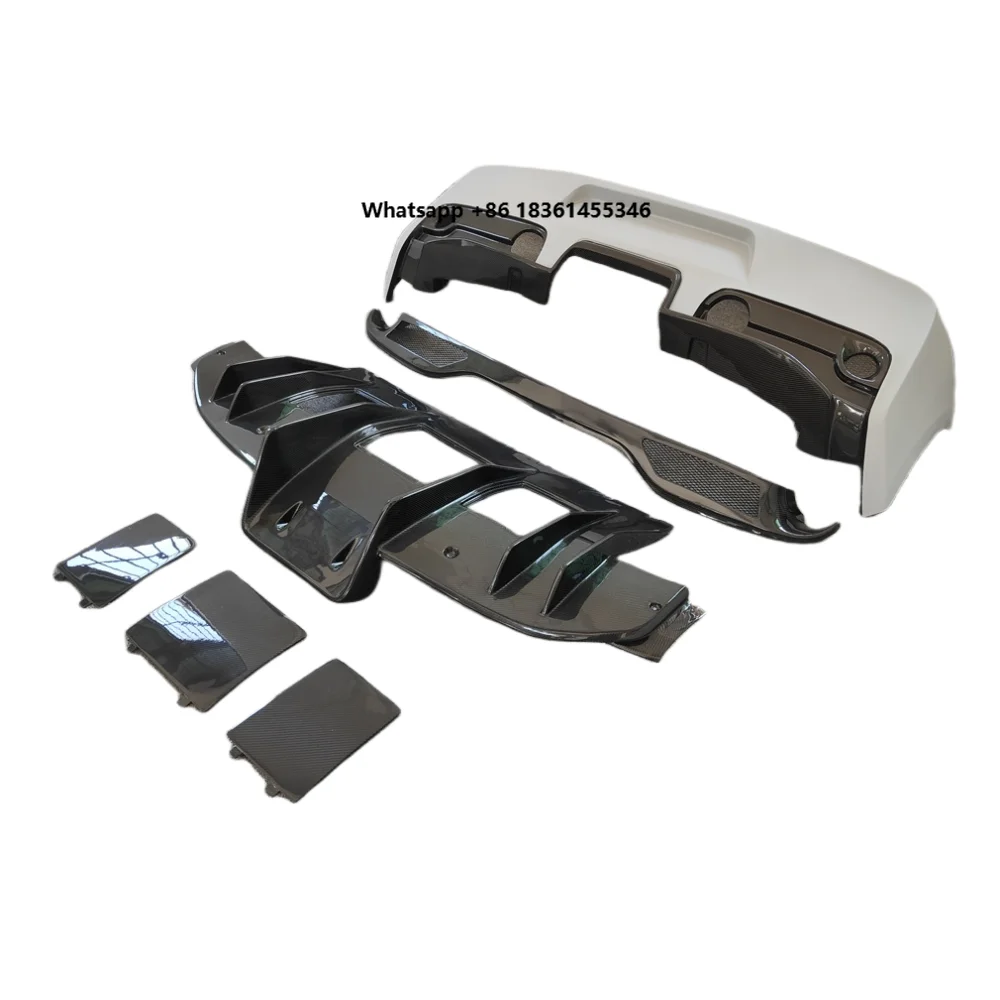 

For 458 Speciale Italia Modification and Upgrade Car Body Kits SP Style Semi Carbon Fiber Rear Bumper Body Kit