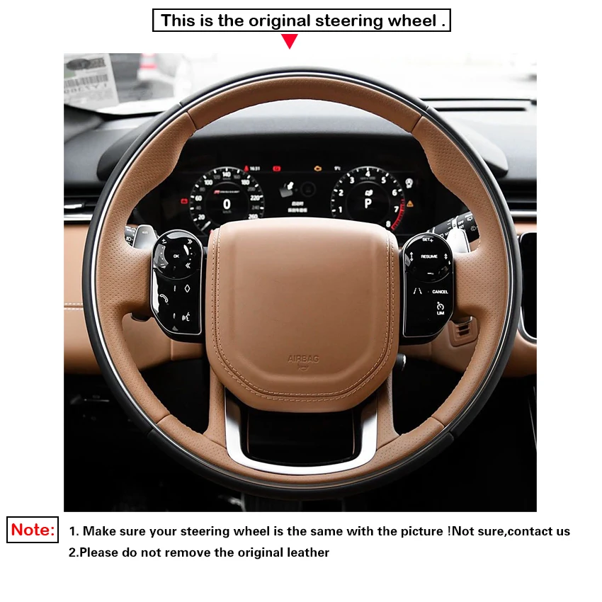 Black Faux Suede No-slip Car Steering Wheel Cover Braid For Land Rover Range Rover Sport Evoque Velar Discovery Sport  2017-2022