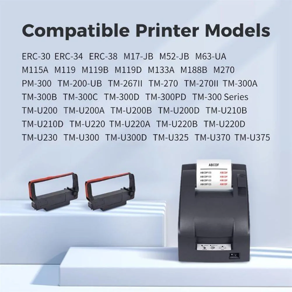 24Pcs Black Purple Red Ribbon Cartridge For ERC30 ERC34 ERC38 TM-U220 M119 POS Printer Cash Register Consumables Accessories