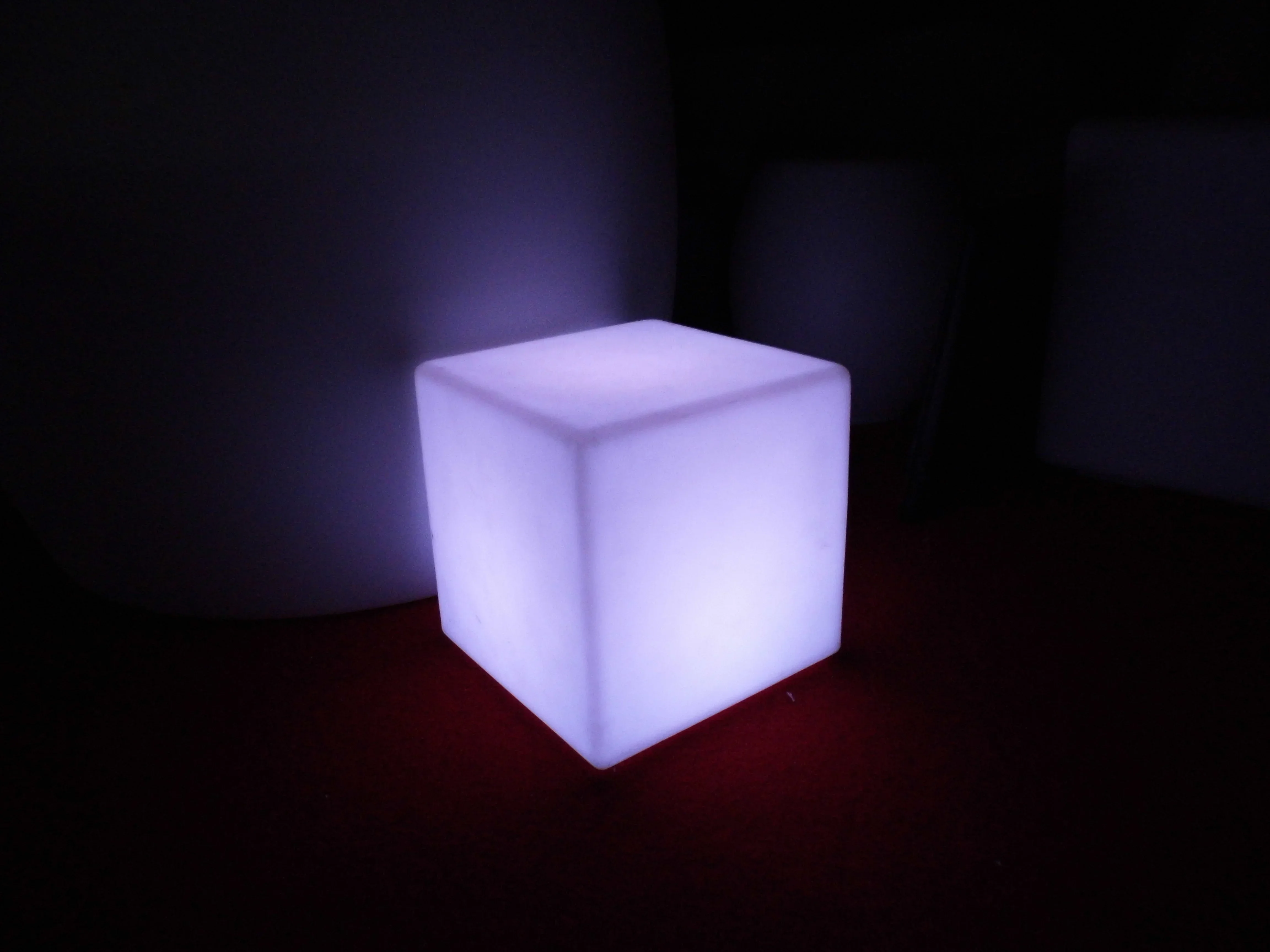 Plastic Furniture LED Cube Stool Light Used in club bar and gym decoration