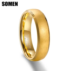 Somen Frosted Tungsten Ring for Men Women 6mm Wedding engagement Band for Couple Brand Gold/Silver Color Matte bagues pour femme