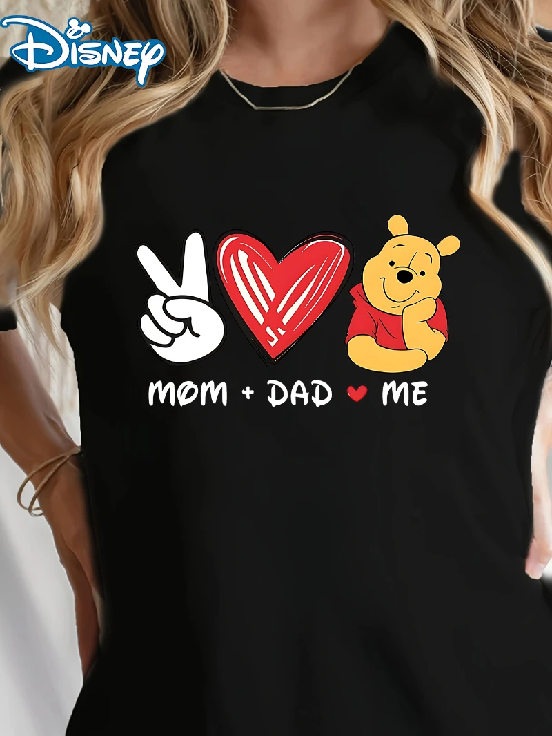

Disney Winnie The Pooh 100% Pure Cotton Printed T-shirt for Men and Women, A Loose and Breathable Outdoor Casual Top Y2k
