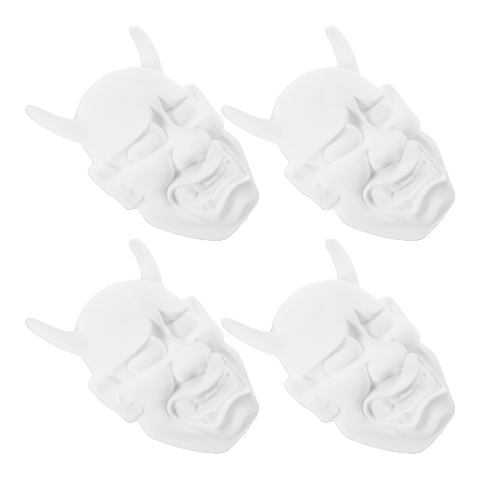 

4 Pcs DIY Blank Masks Unpainted PVC Masquerade Full Face Paintable Halloween Party Cosplay Craft Decor