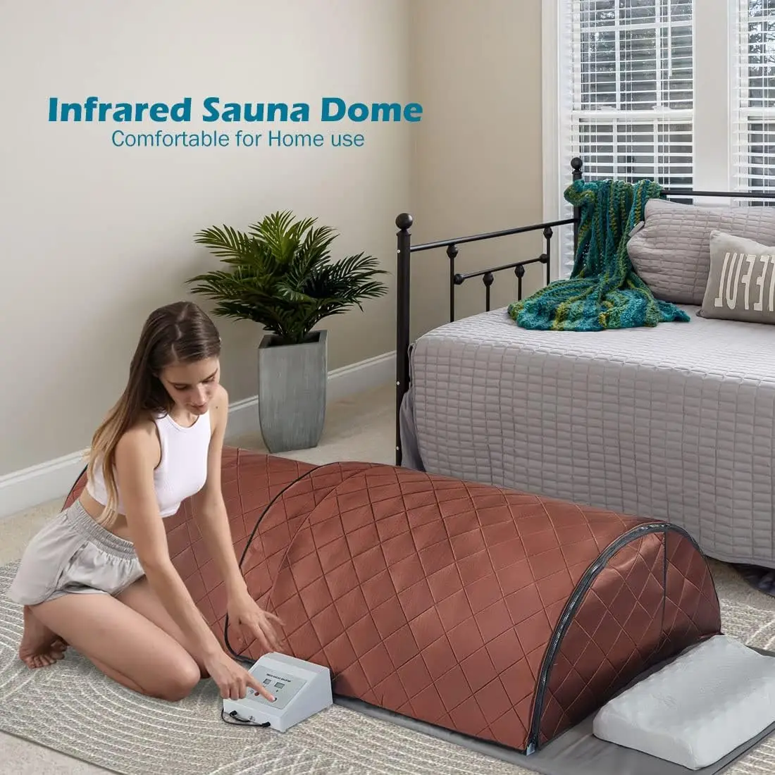 

Far Infrared Sauna Dome for Personal Home Spa 360 Degree Complete Coverage with Remote Control for Relax Detox Therapy