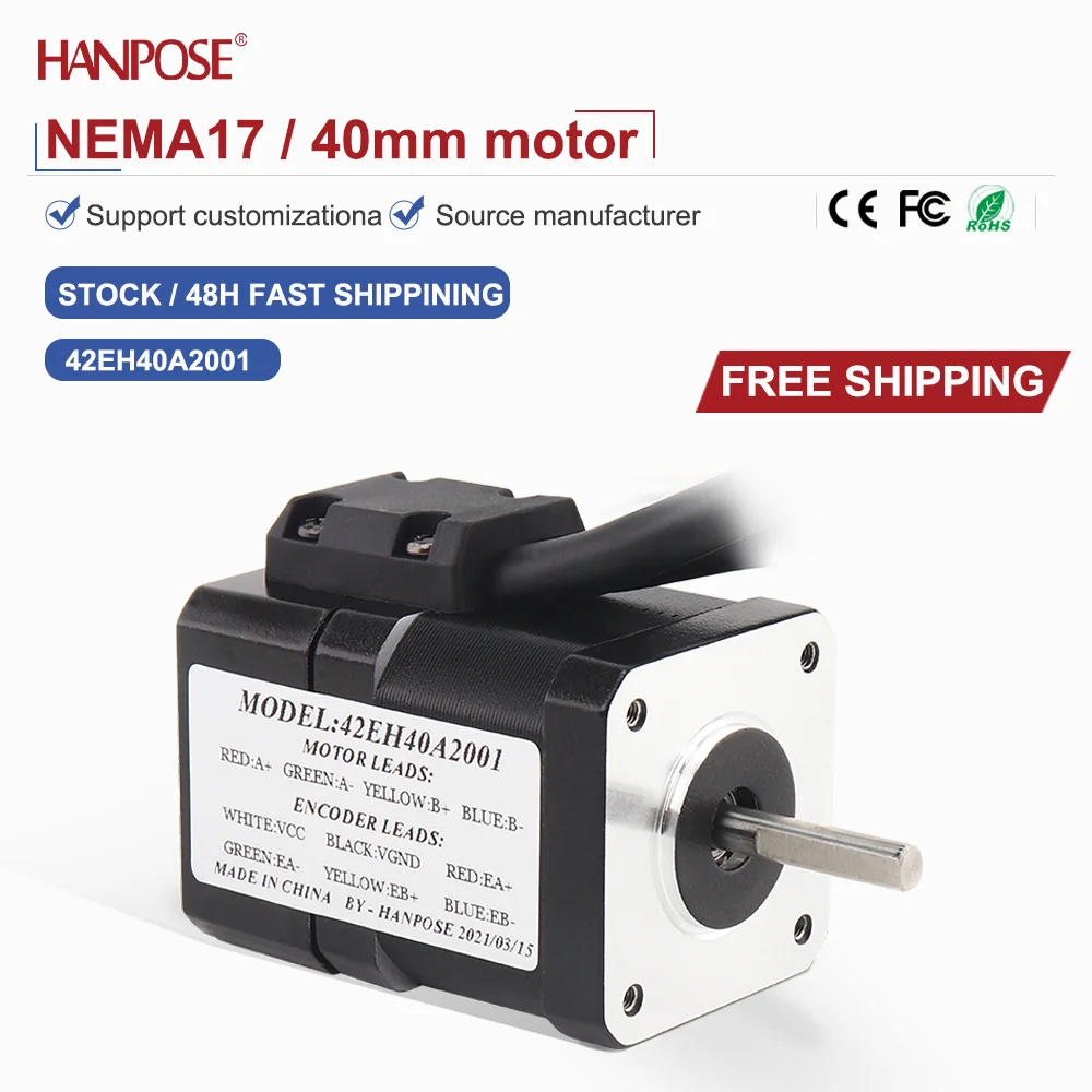 

closed-loop stepper motor NEMA17 42EH40A2001 2.0A 3.0V real-time coordinate reading, no step loss, stable operation