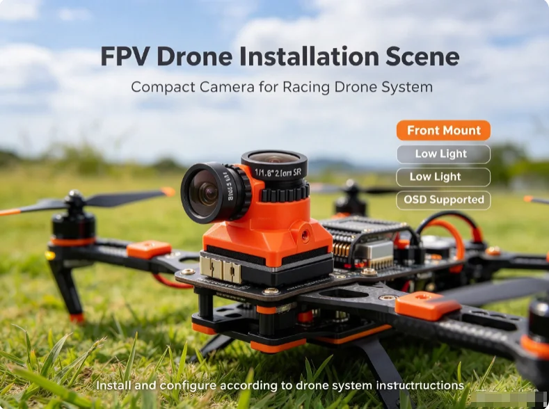 HTMCK Mini 1/3 CMOS 1500TVL FPV Camera, 2.1mm Lens, DC 5V-30V, PAL/NTSC with OSD Internal Adjustable for RC Racing Drone Toy Car gallery 3