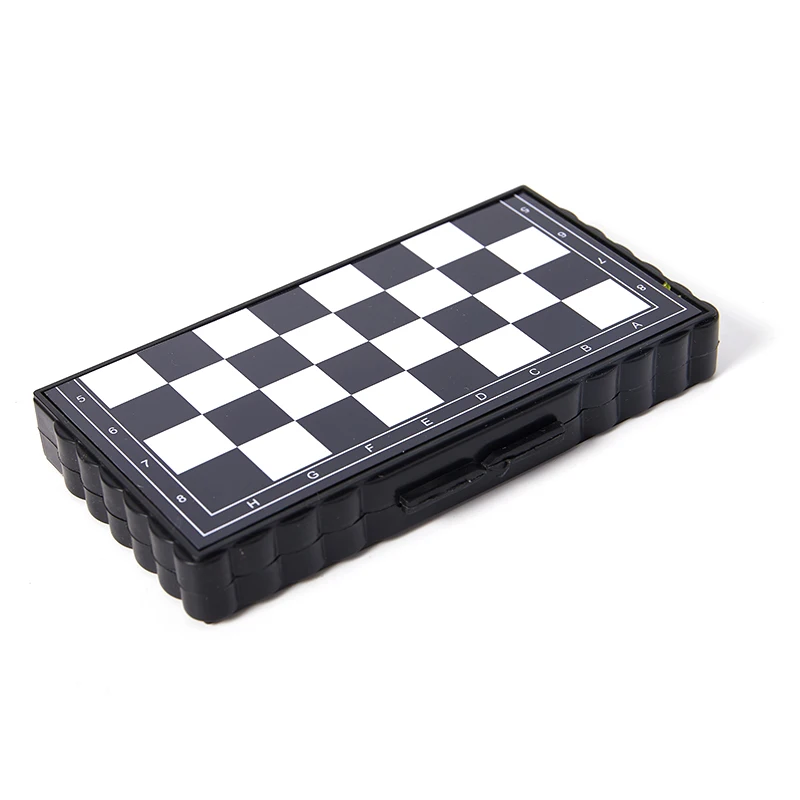 1 Juego de Mini ajedrez internacional de plástico, tablero de ajedrez magnético plegable, juego de mesa portátil para el hogar y al aire libre, juguetes para niños, peso ligero