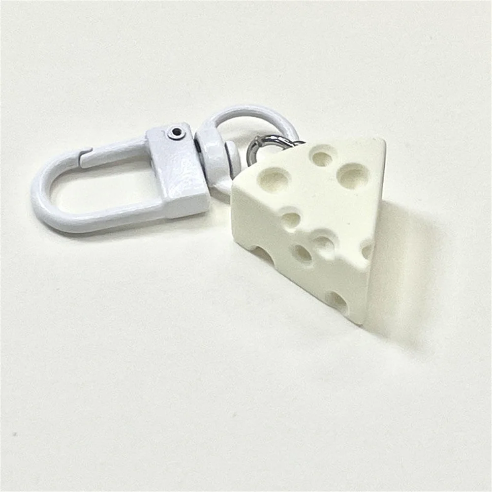 Cute Cheese Keychain Milk Yellow Cheese Block Jewelry Pendant Student Girl Sweet Imitation Food Play Pendant