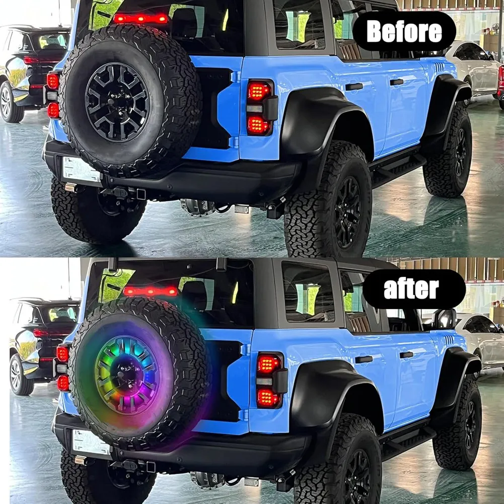 BTLIFE-RGB Dodatkowe światło stop do koła zapasowego Ford Bronco 2021-2024, ulepszenie, trzecie światło stop, górne światło stop