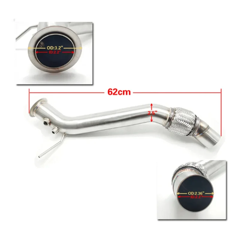 Stainless Steel Exhaust Pipe Compatible with BMW 1 Series E87 2007-2011 116D 118D 120D 123D