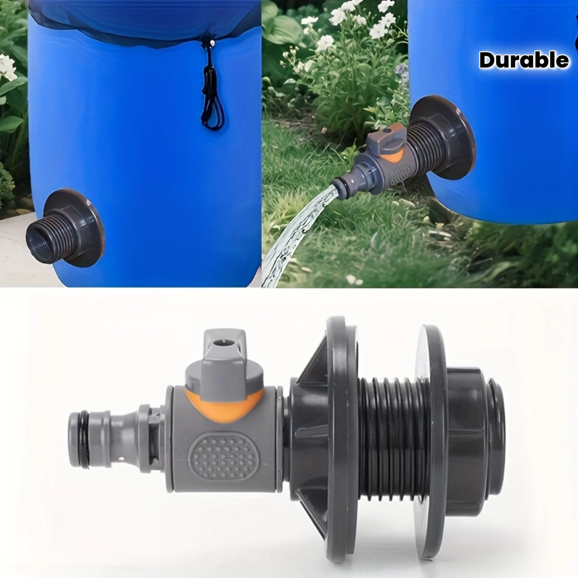 2PCS 1/2"-DN15 External Thread Connector | Suitable for Irrigation/Water Storage Buckets, Rain Barrel Spigots
