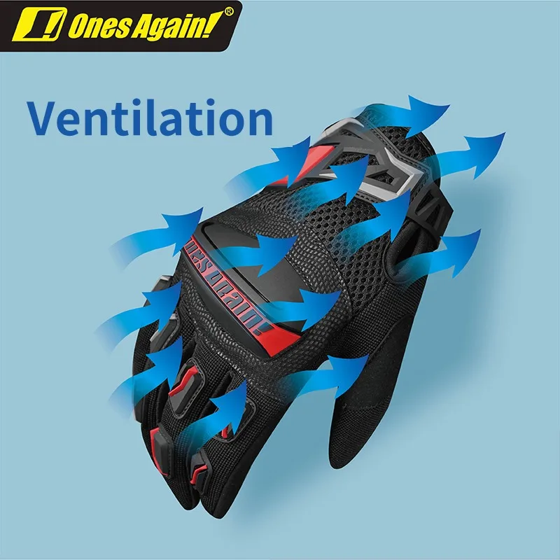 

Ones Again! Summer Riding Gloves for Men Women Breathable Lightweight Touchscreen Anti-Slip Protective Bike Moto Gloves