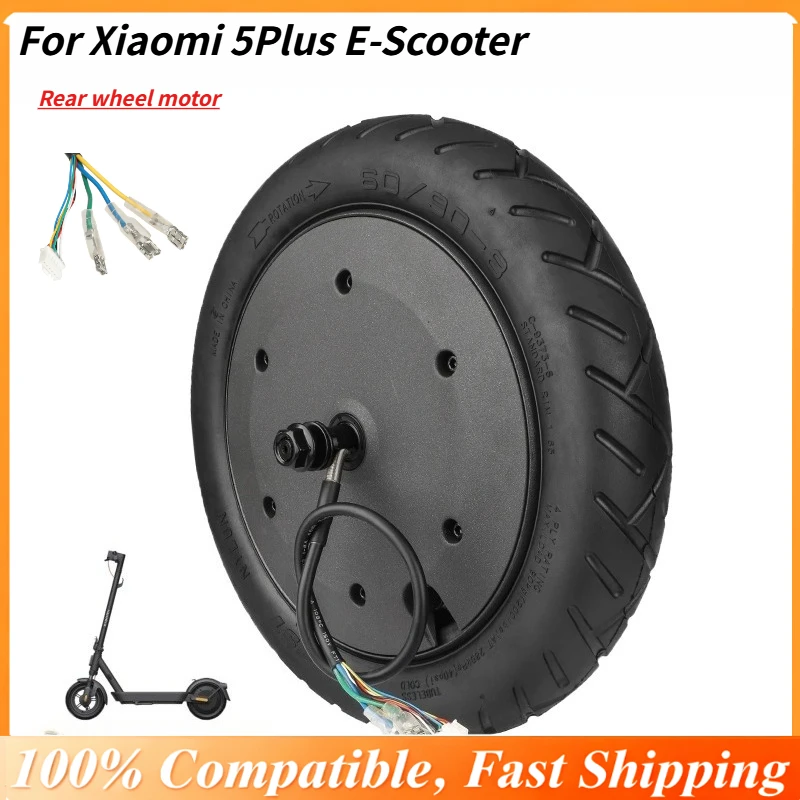 

60/90-8 Tubeless Tire with Motor for Xiaomi 5Plus E-Scooter, Rear Drive Wheel Assembly, Replacement for Original Rear Wheel
