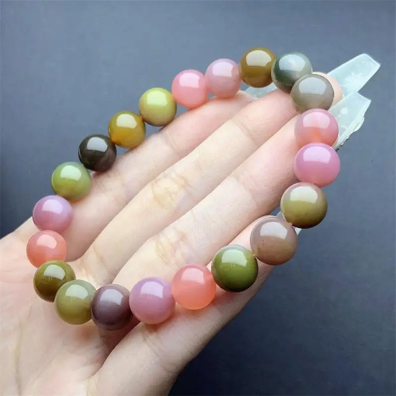 9MM Natural Yanyuan Agate Bracelet Healing Fengshui Stone For Women Men Jewelry Fashion Christmas Gift 1PCS