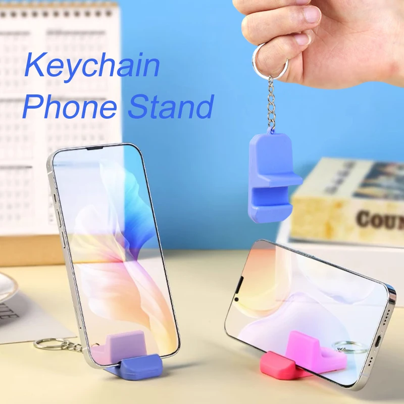 Portable Keychain Mobile Phone Holder Stand Creative Mini Desk Cell Phone Support For iPhone Samsung Xiaomi