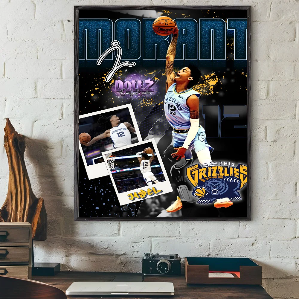 1 قطعة ملصق JA MORANT فني ذاتي اللصق مقاوم للماء ملصق ورقي مقهى بار ديكور جدران الغرفة