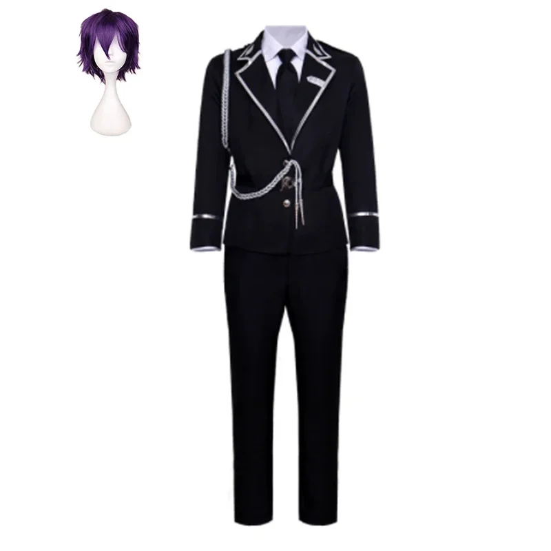 Disfraz de Anime Aki Myojin, dulce castigo Watashi Wa Kanshu Senyou, uniforme de guardia para mascotas, sombrero, látigo, peluca púrpura, trajes de pelo 5ftu