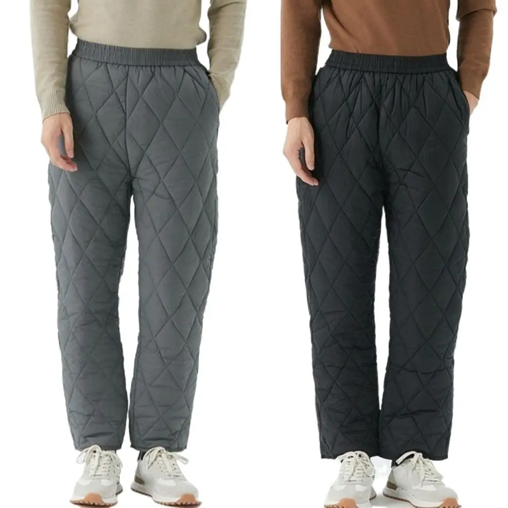 Vintage Elastic Warm Ultra-light Pants Solid Simple Baggy Straight Trousers All Match Streetwear Basic Snow Pants Winter