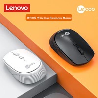 Lenovo WS202 Black Wireless Mouse For Laptop Desktop Computer Business Office Gaming Home Mouse With USB Receiver