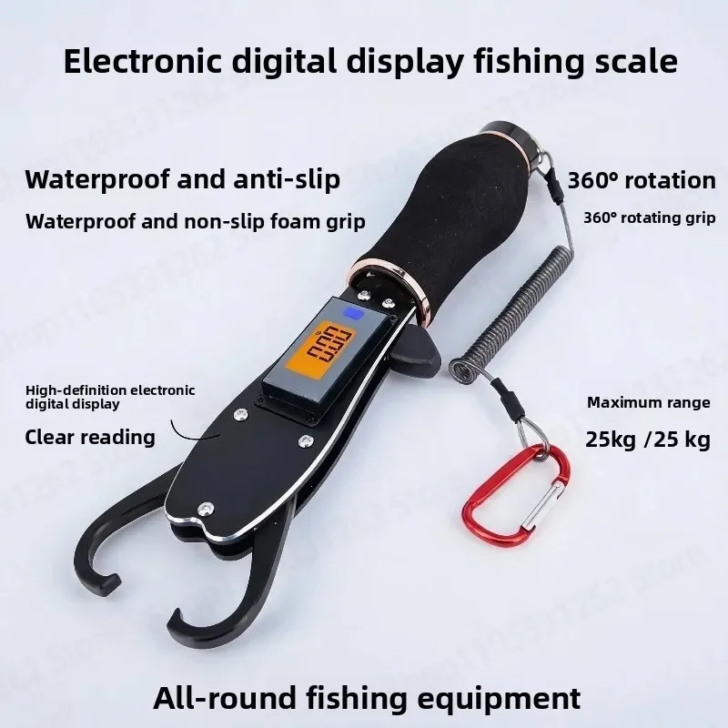 Multifunctional Stainless Steel Fish Gripper with High Precision Digital Scale for Fishing Weighing Hook Remover