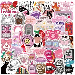 10/50pcs Cute Pink Smut Romance Bookish Stickers Spice Reader Girl Decals Aesthetic Kindle Phone Laptop Scrapbook Diary Sticker