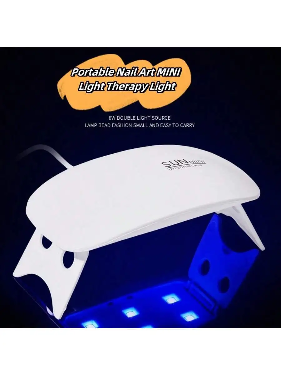 1PC Mini Portable Folding Mouse Light USB Mini Light Therapy Machine Dryer Nail Baking Light (All-In-One Line)