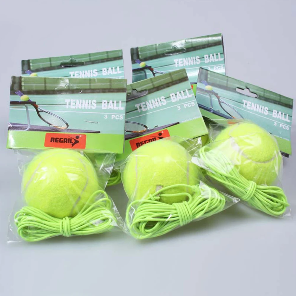 Advanced Tennis Training Device Rubber Bouncy Tennis Ball with Elastic Rope Exercise Trainer