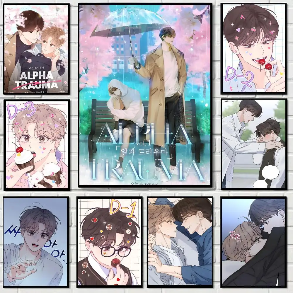 Anime Anime A-Alpha Trauma Poster Self-adhesive Living Room Bedroom Party Bar Decor Moisture-proof Fade-resistant