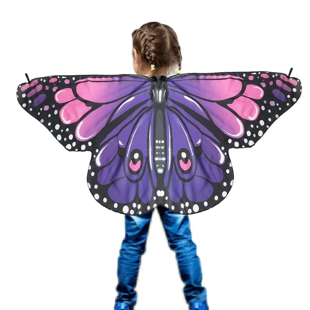 Kids Butterfly Wings Cape Girls Fairy Shawl Pixie Cloak Fancy Dress Costume Gift