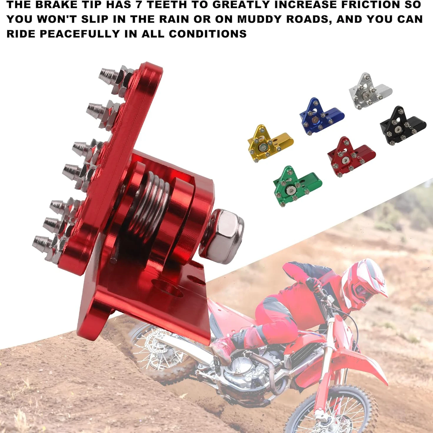Motocross Universal CNC Aluminum Folding Brake Head Accessories Rear Pedal Lever Step Tip For Honda Kawasaki Yamaha