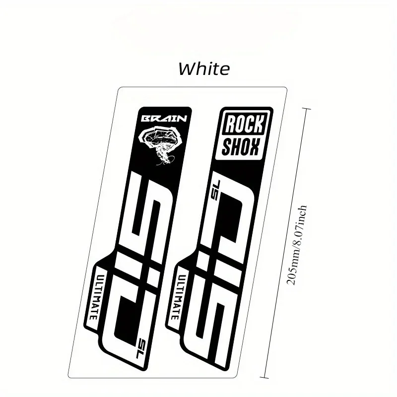 2Pcs ROCKSHOX SID Mountain Bike Front Fork Stickers Waterproof Vinyl Decal MTB Bicycle Suspension Fork Body Decor Sticker