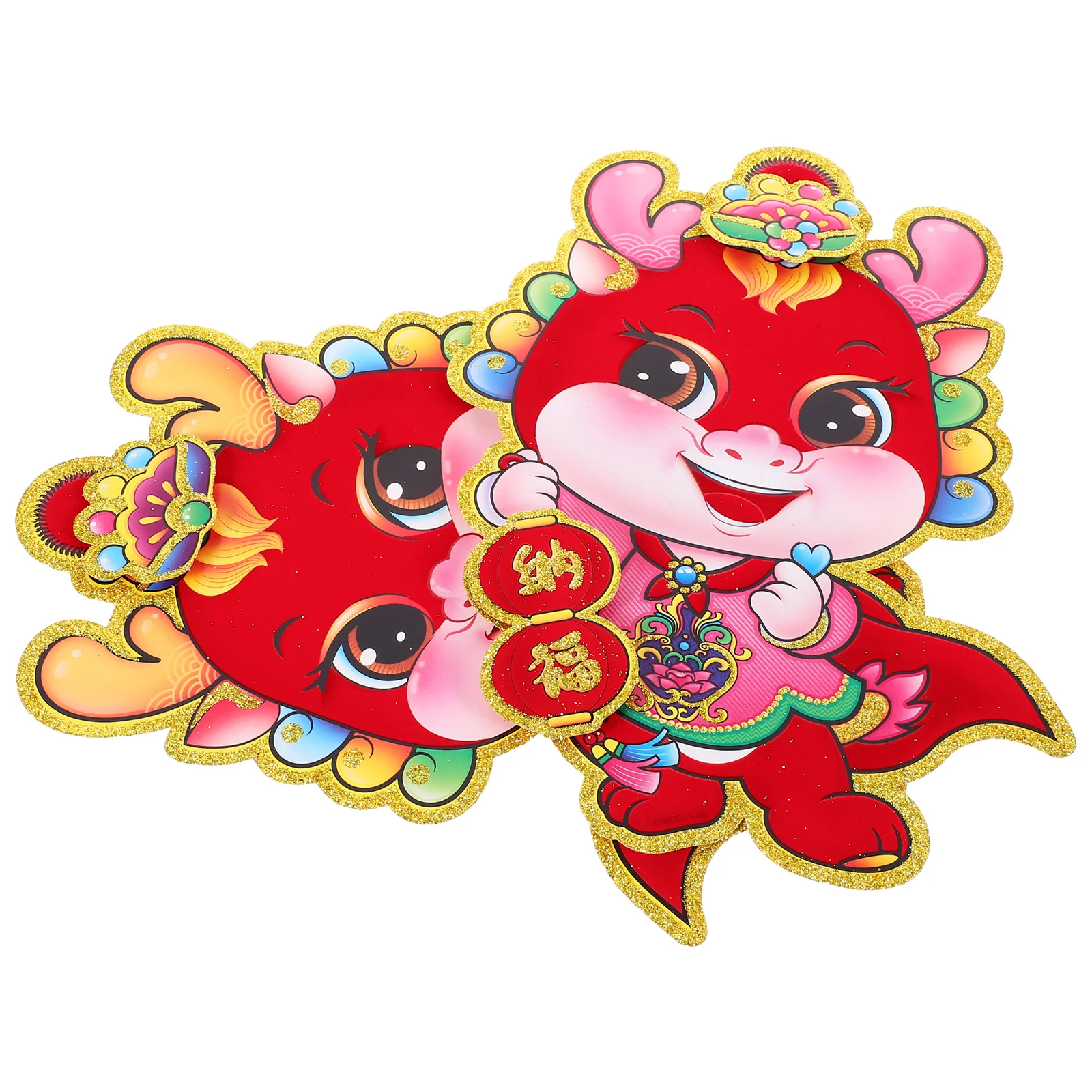 

Cartoon Year of The Dragon Zodiac Post Decorations Door Blessing Cardboard Lunar New