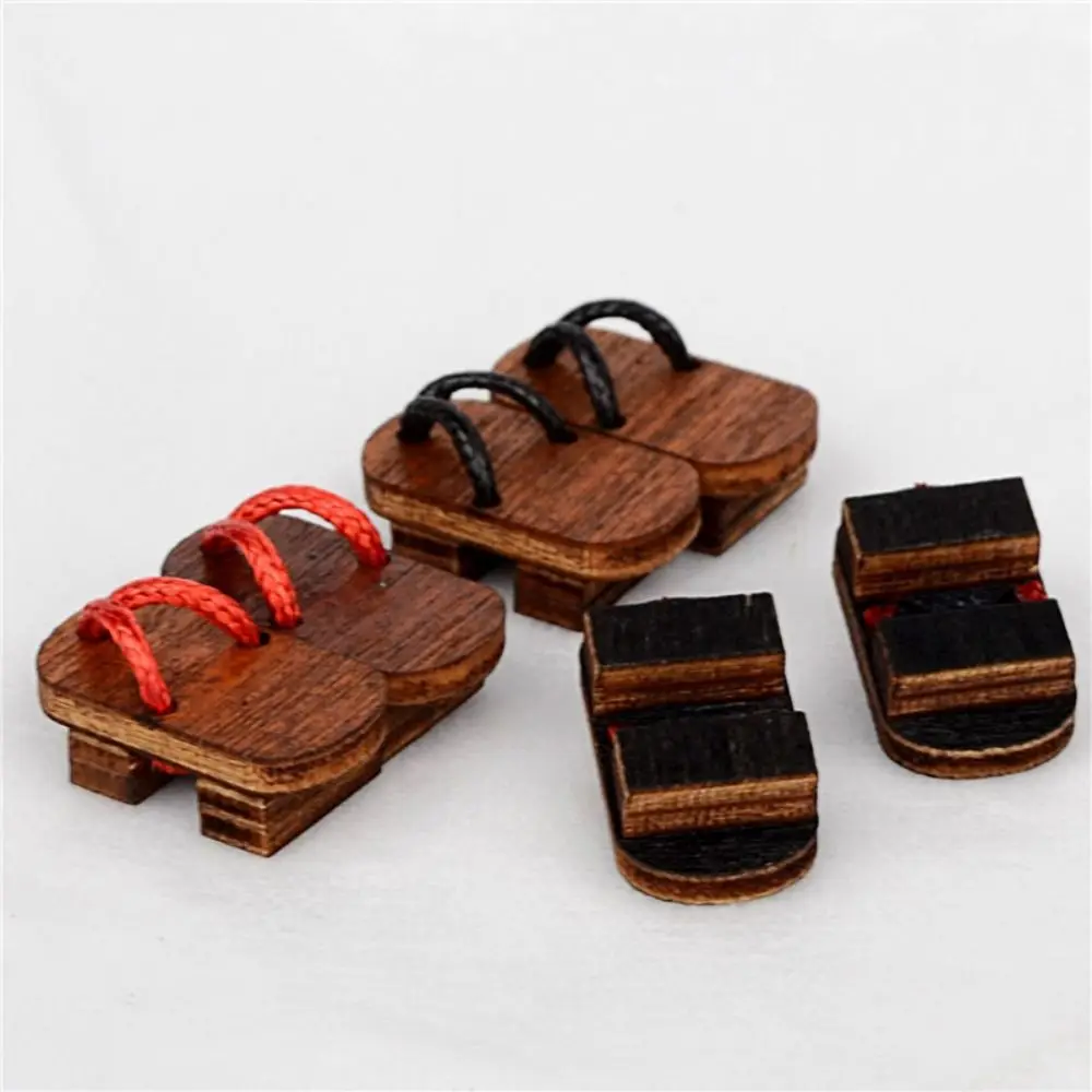 1 paar Japanse Stijl Obitsu 11 Pop Schoenen Kimono Mini 1/12 Bjd Pop Schoenen Mode Houten Klompen 1/12 Bjd pop Accessoires