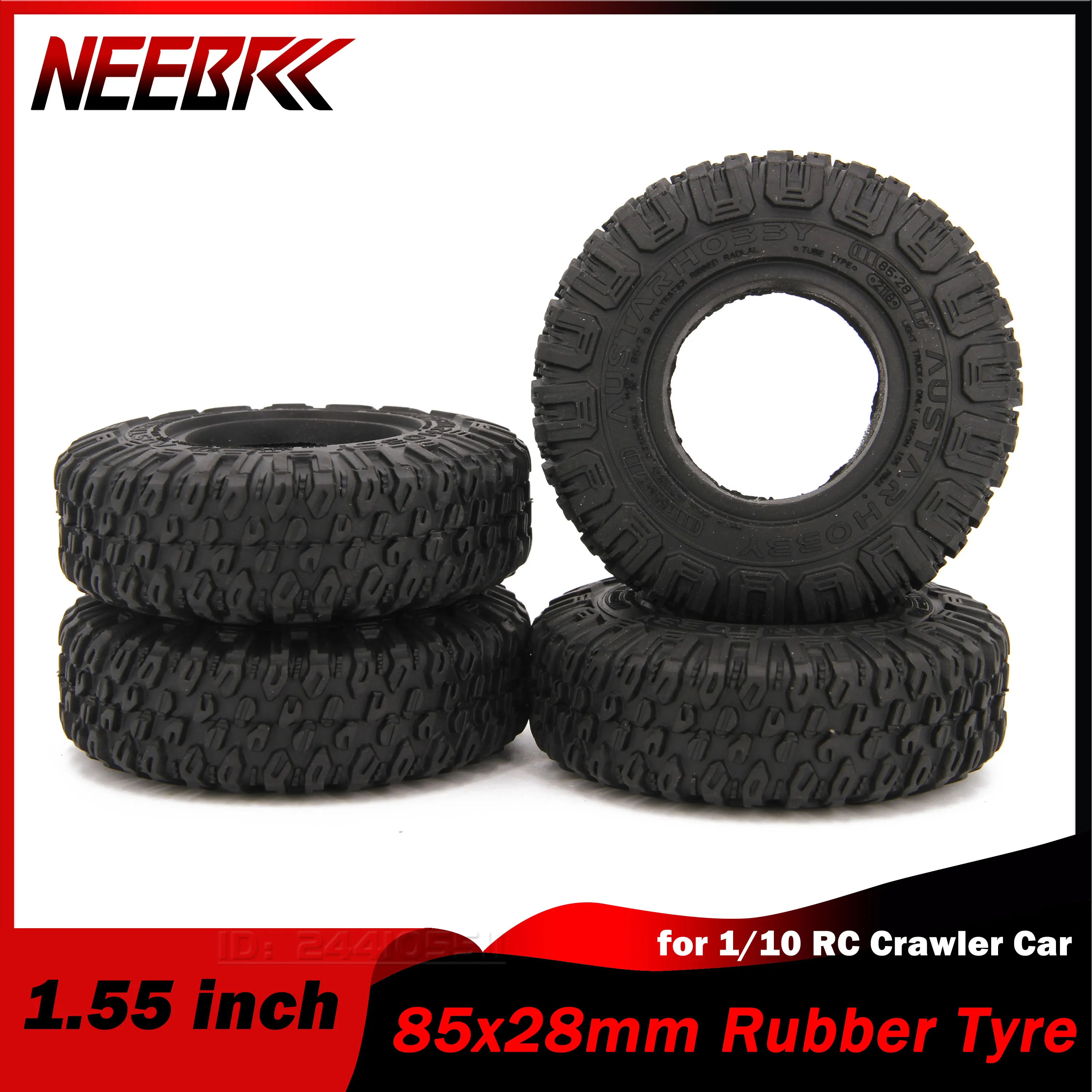 

4PCS 1.55 inch 85*28mm RC Crawler Car Soft Rubber Wheel Tire Tyre for 1/10 Climbing Tamiya CC01 LC70 MST JIMNY Axial D90 TF2