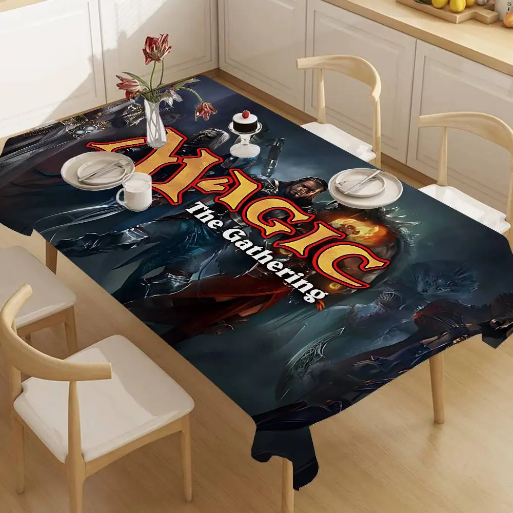 

Водонепроницаемая прямоугольная скатерть Funny M-Magic Gamer The G-Gathering для вечеринок, декора фермерского дома, кухни, столовой, свадебных украшений