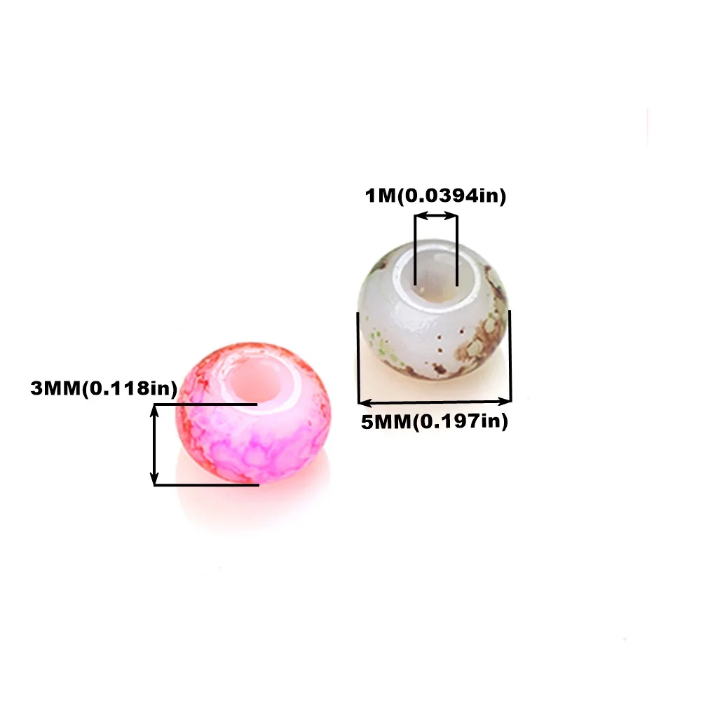 48Pcs/Bag 5MM Picasso Glass Flat Round Bead DIY Handmade Bead Material Bracelet Necklace Jewelry Loose Bead Accessories