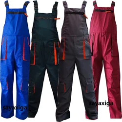 Work Overall Uniform Men Women Work Coverall Car Repairman Jumpsuit Workshop Mechanic Work Clothes Fly pockets Warehouse Rompers