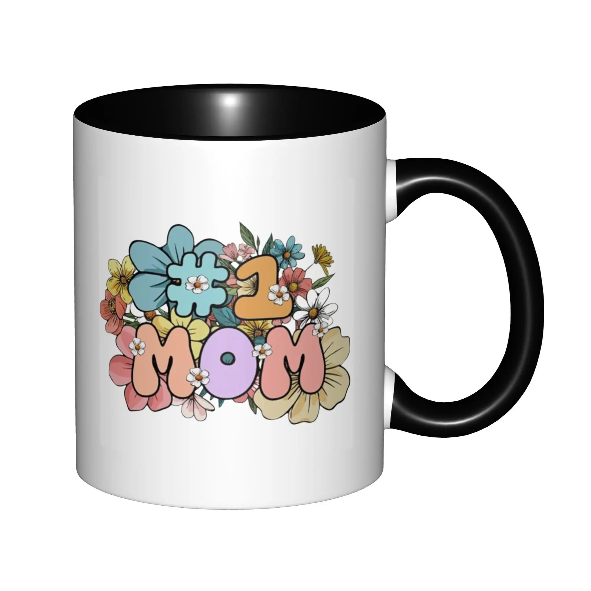Mom Gifts from Son Daughter, Mother's Day Gifts for Mom Mugs With Black Handle Birthday Coffee Mugs Ceramic Tea Cups 11oz